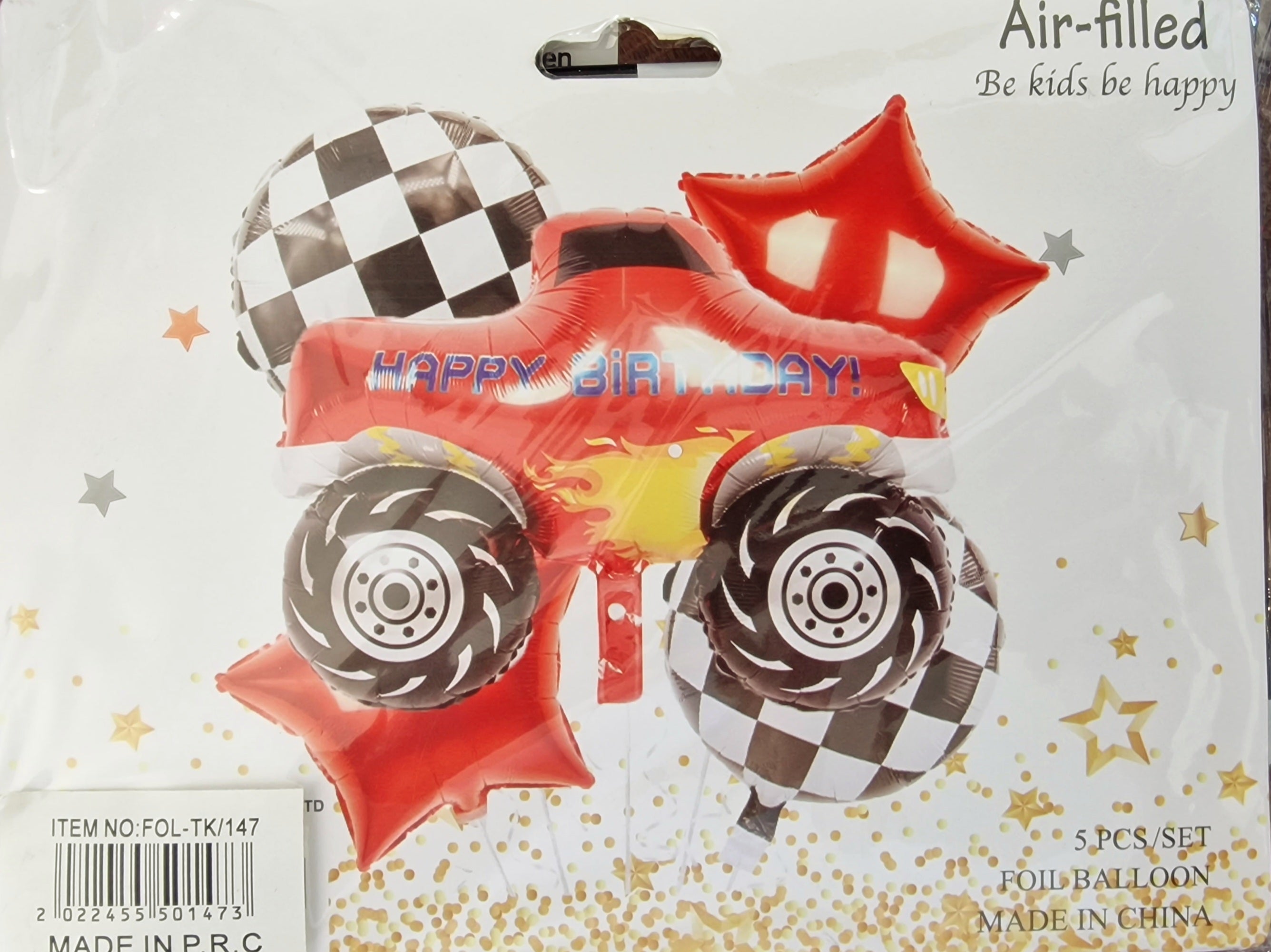 Folien Ballon Set Monster Truck Happy Birthday