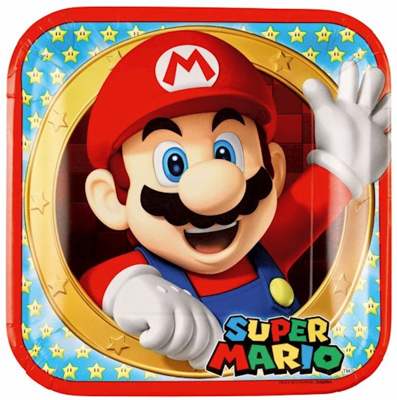 8 Teller Super Mario viereckig