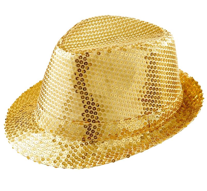 Pailletten Fedora Hut gold