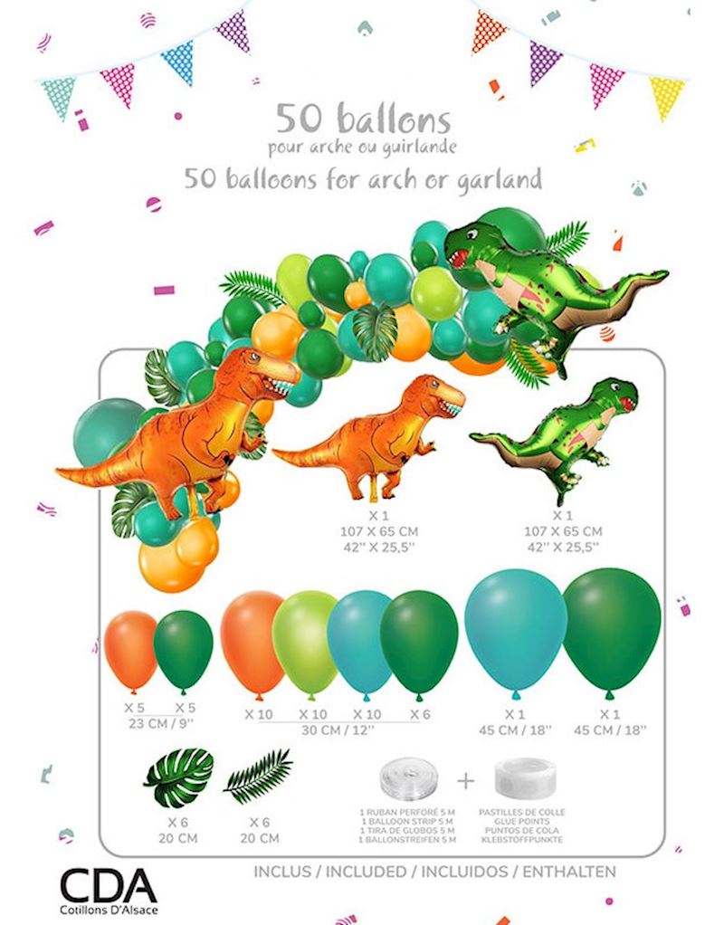 BALLONGIRLANDE DINO SET