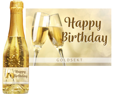 Goldsekt gold Happy Birthday