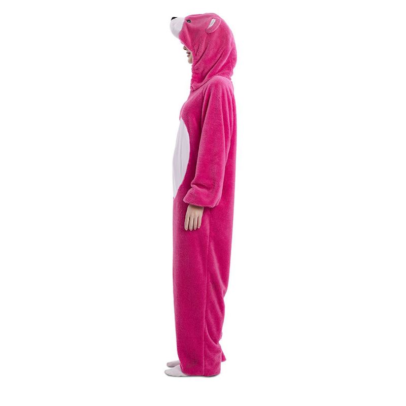 Kostüm Bär rosa Jumpsuit mit Kapuze