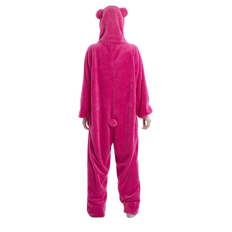 Kostüm Bär rosa Jumpsuit mit Kapuze