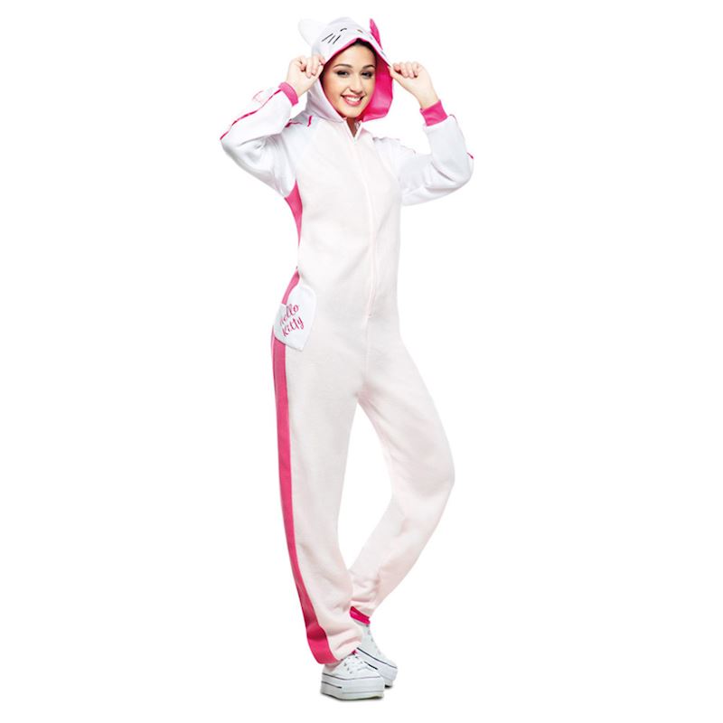 Kostüm Hello Kitty Jumpsuit mit Kapuze