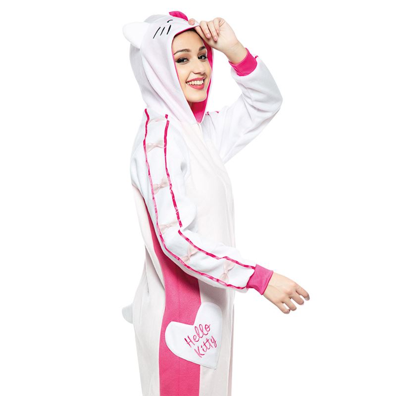 Kostüm Hello Kitty Jumpsuit mit Kapuze