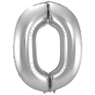 Folien Zahlenballon, Silber 0-9